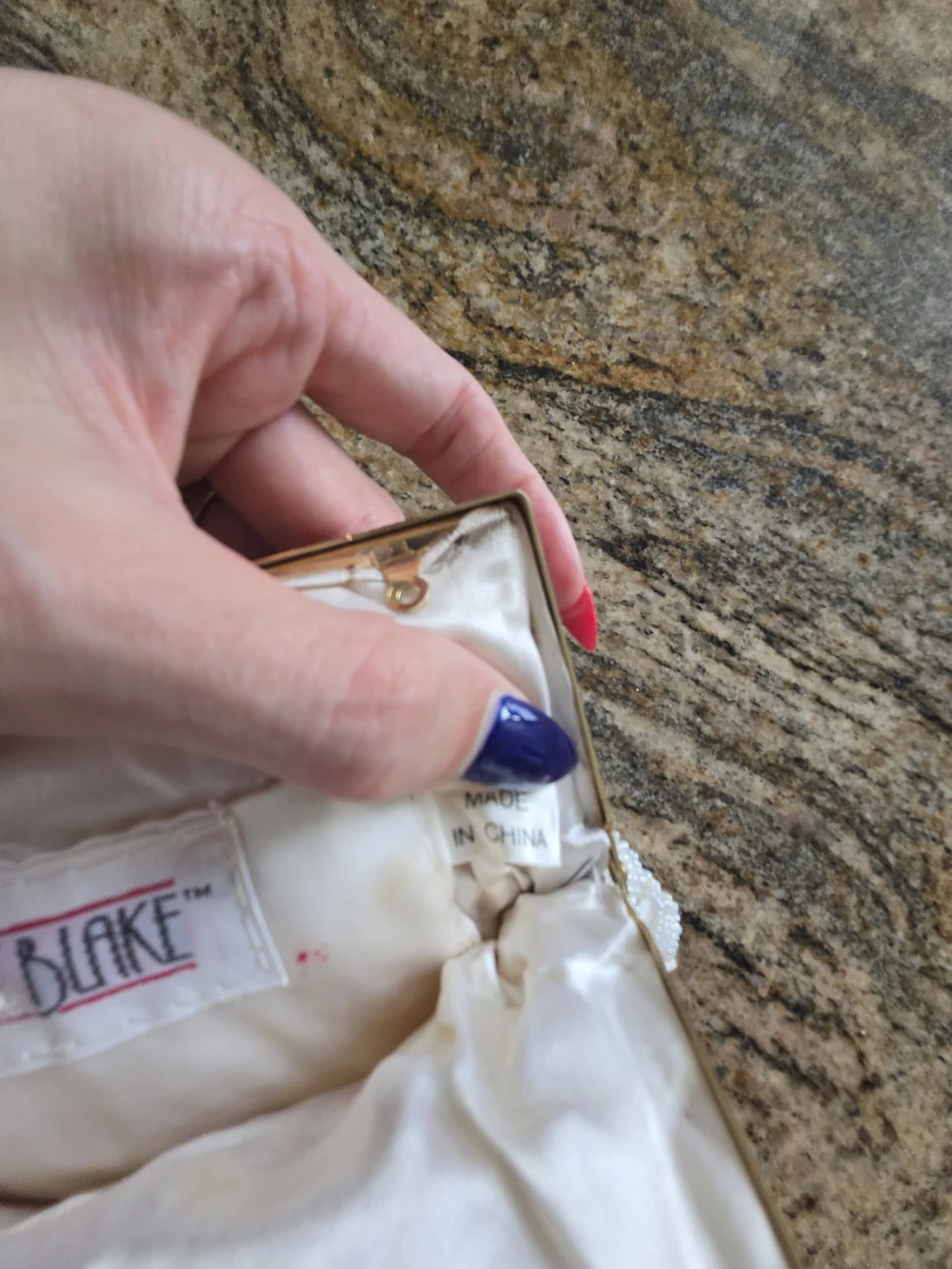 Beaded Shell Ivory Evening Clutch - Picture 4 of 8